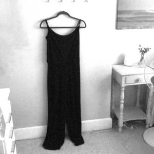 Laundry one piece black pant suit romper